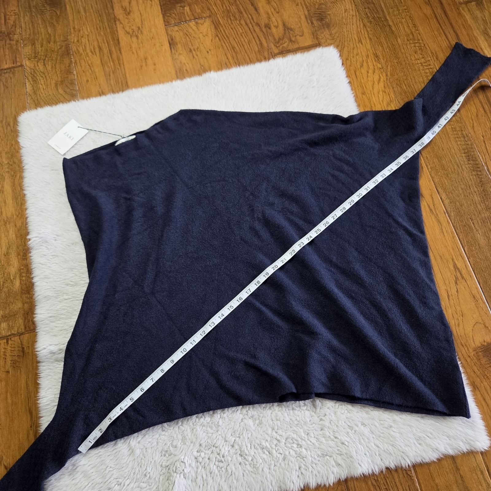 Nwt Jaki London Asymmetric Draped Sweater Women's L/Xl Made In Italy Navy Blue — image 7 of 7